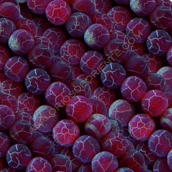 Ágata natural Effloresce 6 mm rosa fucsia