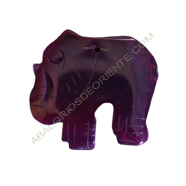 Colgante de Ágata natural morado elefante