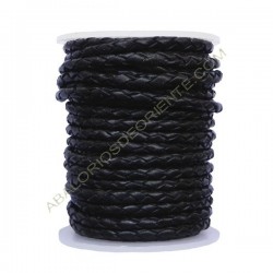 Cuero trenzado 3 mm Negro 16