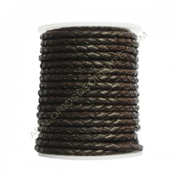 Cuero trenzado 3 mm Marrón 15