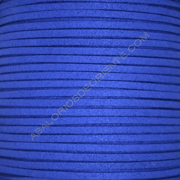 Cordón de antelina azul electrico 3 x 1.5 mm