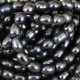 Perla cultivada grano de arroz 8-9 mm negra