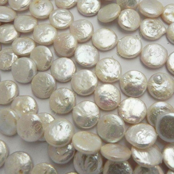 Perla cultivada moneda blanca
