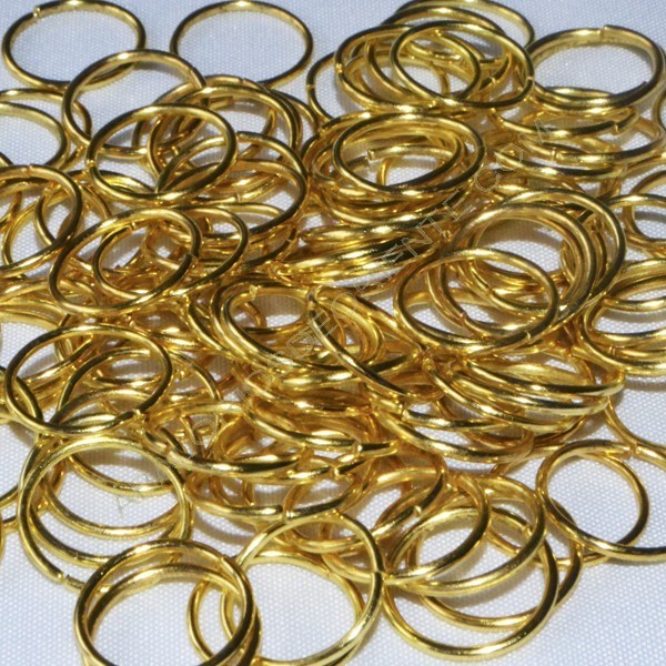 Bolsa de argollas abiertas simples de 12 mm color dorado