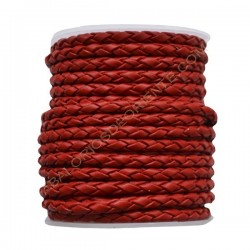 Cuero trenzado 3 mm Rojo159