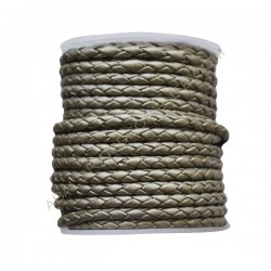 Cuero trenzado 4 mm Plata metalizado 223