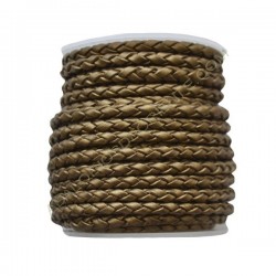 Cuero trenzado 4 mm Bronce metalizado 228
