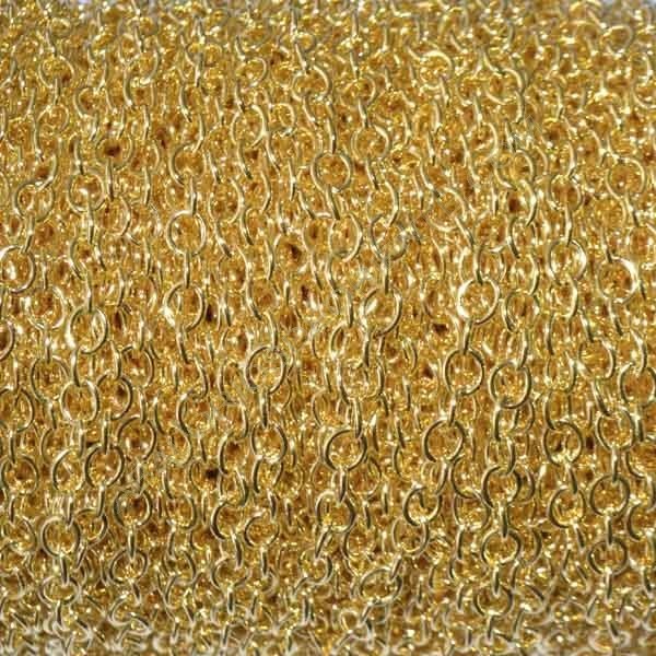 Cadena de hierro color dorado de 5 x 4,5 x 1 mm