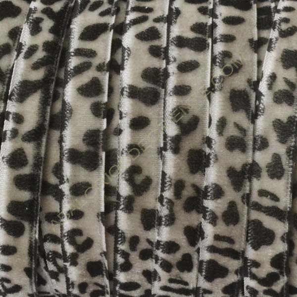Cinta de terciopelo leopardo gris