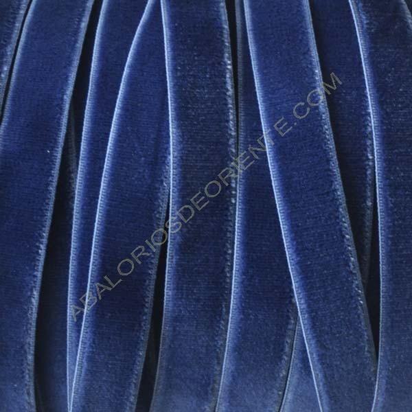 Cinta de terciopelo elástico azul mar