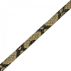 Cuero plano imitación serpiente beige en metros