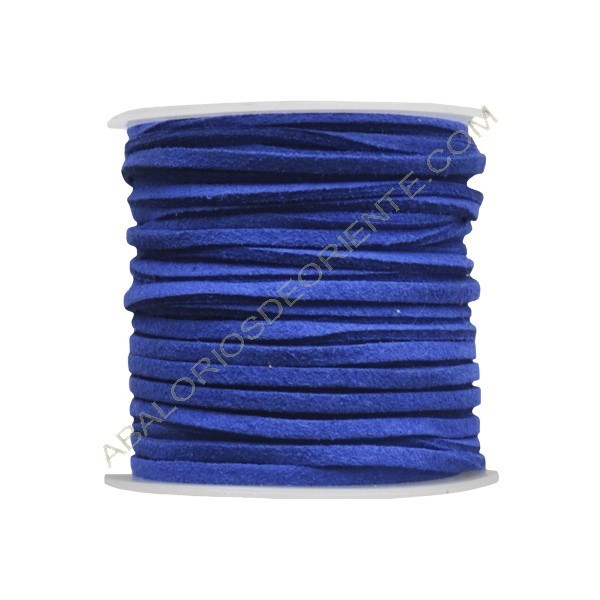 Cordón de ante azul eléctrico 3 x 1 mm