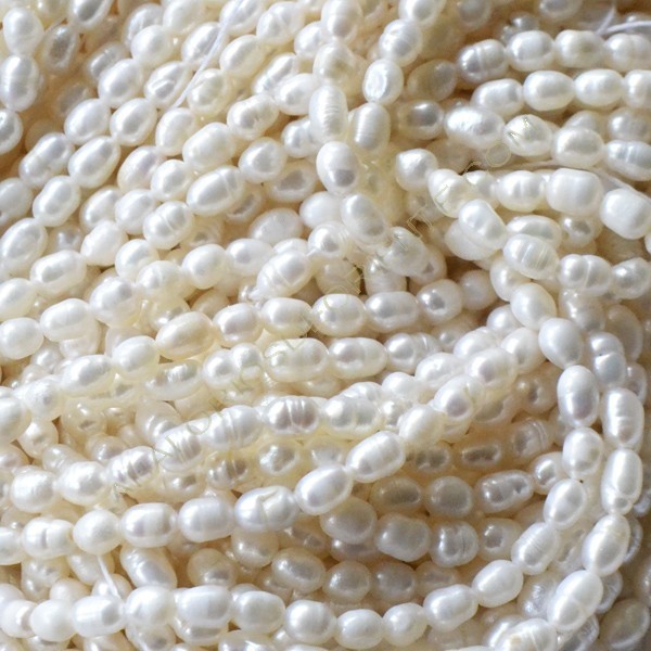 Perla cultivada grano de arroz 2-3 mm blanca