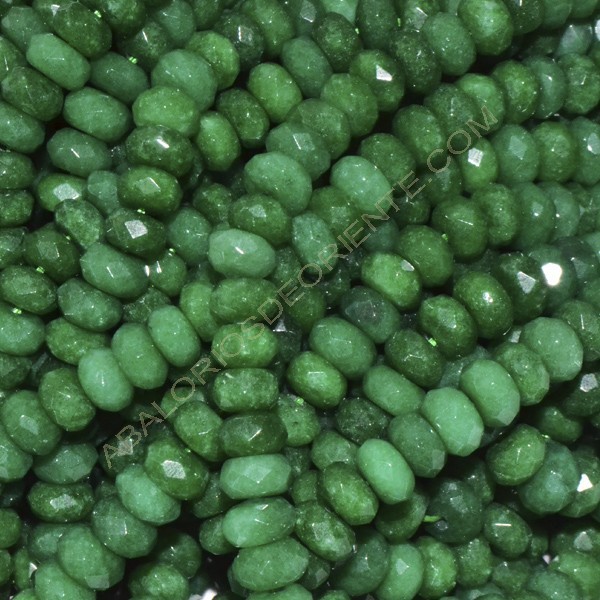 Jade verde malayo rondel facetado