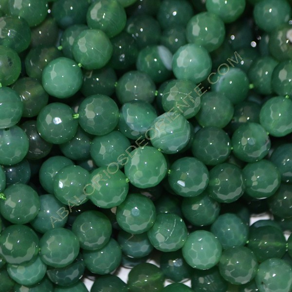 Ágata verde facetada de 10 mm