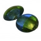 Cuenta de cristal de Murano redondo azul y verde 28 mm