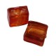 Cuenta de cristal de Murano cuadrada naranja de 10 x 10 mm