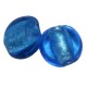 Cuenta de cristal de Murano redonda azul turquesa 12 mm