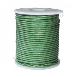 Cuero 2 mm verde metalizado 250