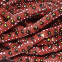 Cuenta Krobo 14 x 8 x 8 mm rosa