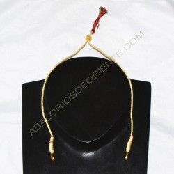 Cordón indio para collar dorado rojo y verde