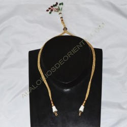 Cordón indio para collar dorado y rocalla
