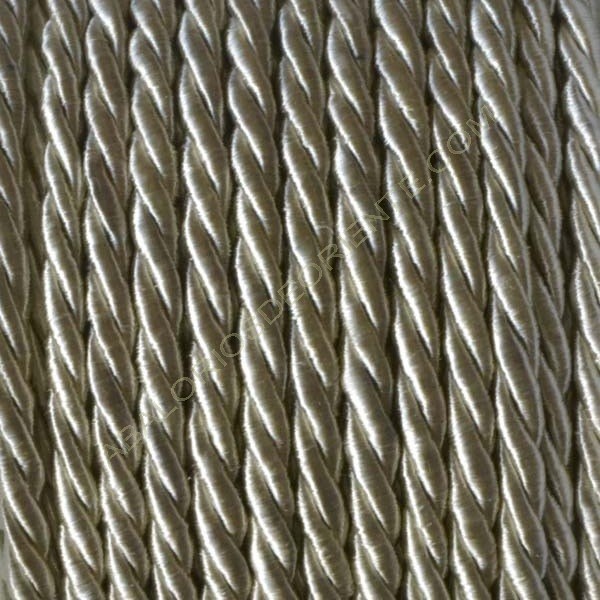 Cordón trenzado de algodón beige 4 mm