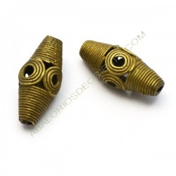 Entrepieza de bronce bicono 32 x 13 mm