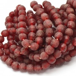 Cuenta de vidrio reciclado granate 11 x 11 x 11 mm