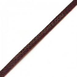 Cuero plano imitación serpiente rojo en 20 cm