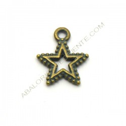 Colgante redondo de aleación de Zinc estrella de mar bronce envejecido