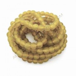 Cuenta de vidrio reciclado amarillo 10 x 11 x 11 mm