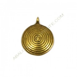 Colgante de bronce redondo espiral 24 x 19 x 4 mm