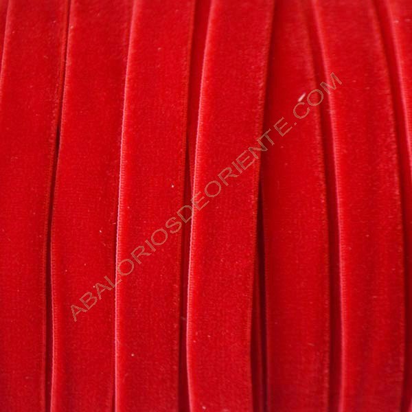 Cinta de terciopelo elástico rojo Terciopelo