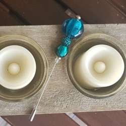 Broche alfiler murano azul verdoso