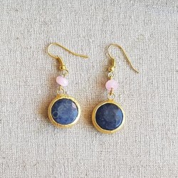 Pendientes ágatas azul y rosa