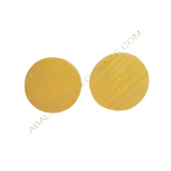 Cuenta de madera redonda plana amarilla 30 mm - Madera | Tienda online