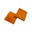 Cuenta de madera cuadrada plana naranja 30 mm