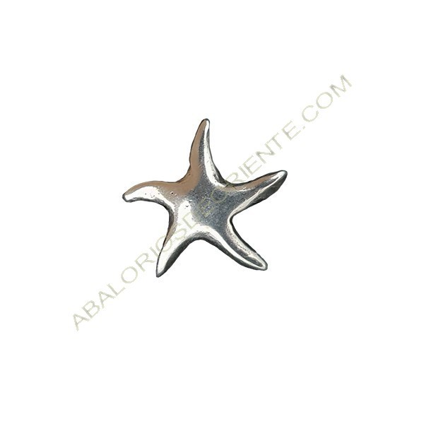 Colgante de aleación de Zinc estrella mar 15 mm plateado