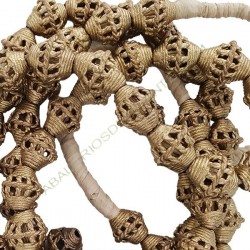 Entrepieza de bronce bola achatada rejilla 9 x 11 x 11 mm