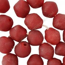 Cuenta de vidrio reciclado bicono granate 23-25 x 23-24 x 23-24 mm