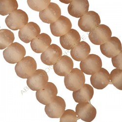 Cuenta de vidrio reciclado tonel rosa palo 16-17 x 21 x 21 mm