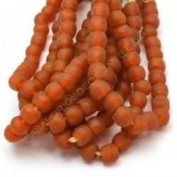 Cuenta de vidrio reciclado naranja 16 x 18 x 18 mm