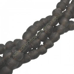 Cuenta de vidrio reciclado tonel gris plomo 9 x 10 x 10 mm