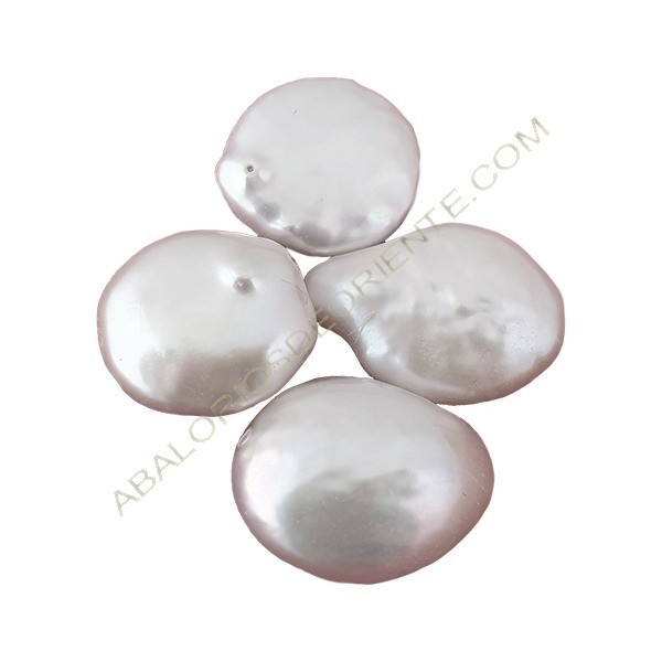 12 ovales cristal perlas en gris 12 mm