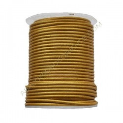 Carrete cuero 2 mm Oro amarillo metalizado 229