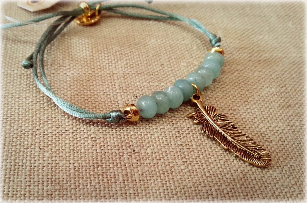 Pulsera ágatas y pluma Pulsera ágatas y pluma